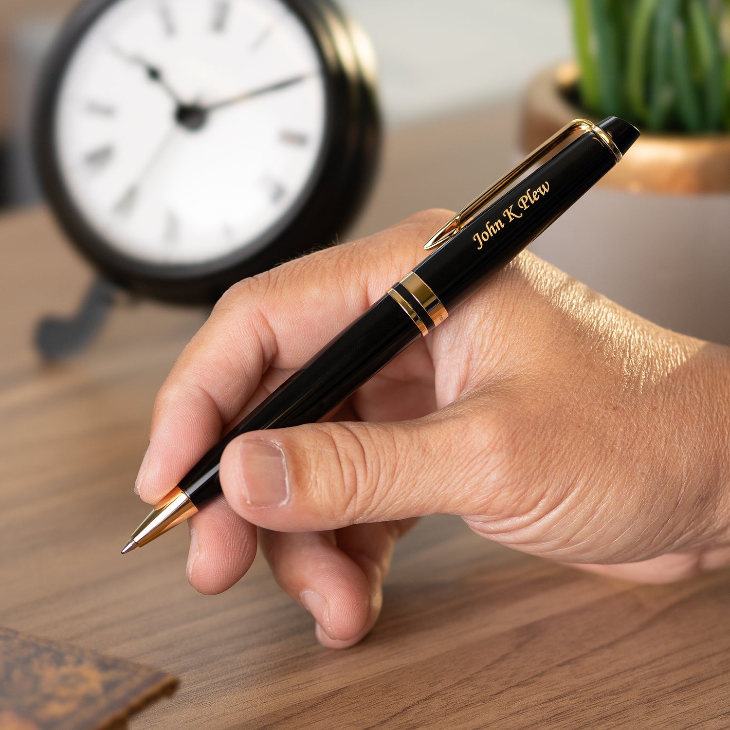 Waterman Expert Black Ballpoint Pen - Gold trim