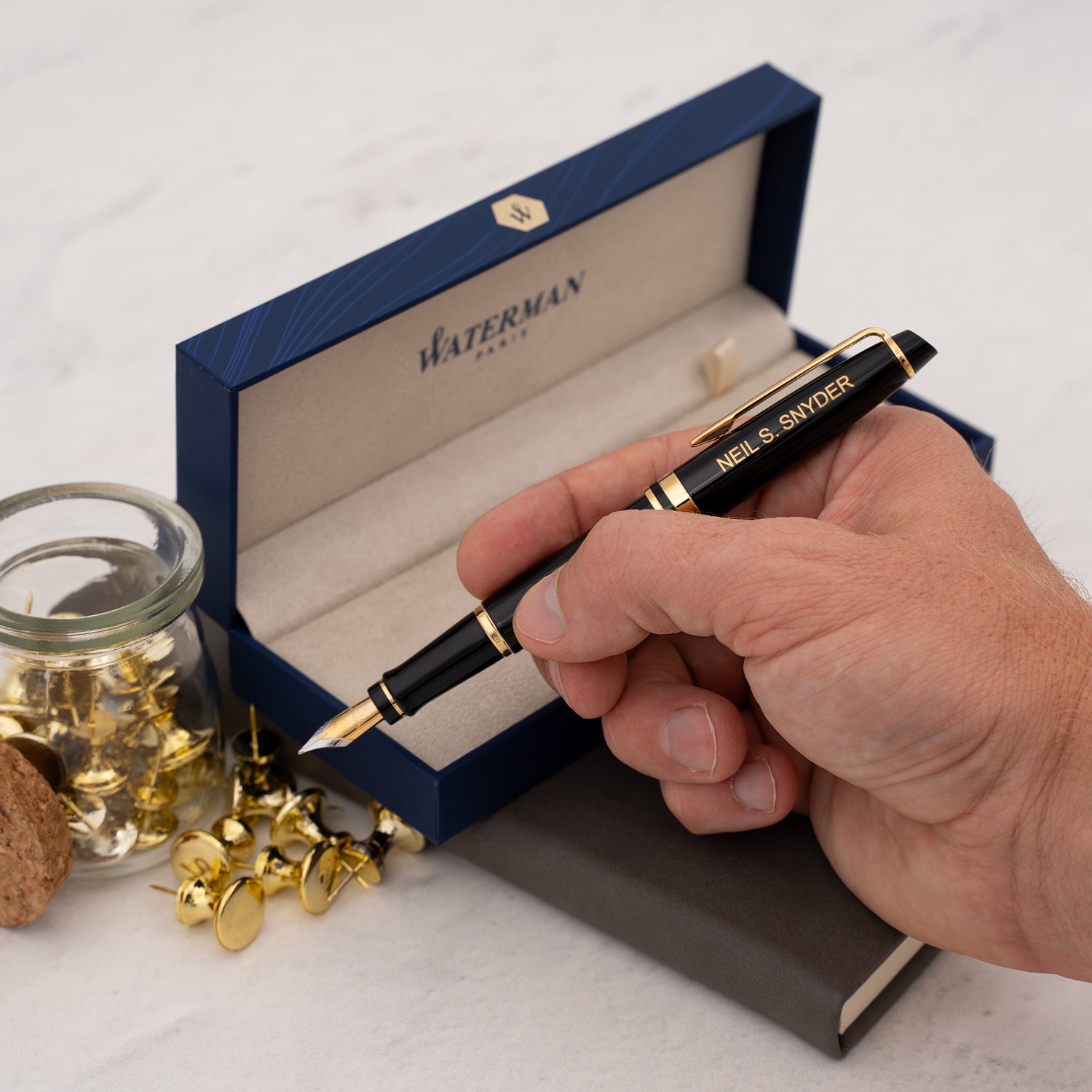 Waterman Expert Black Gold Trim Fountain Pen