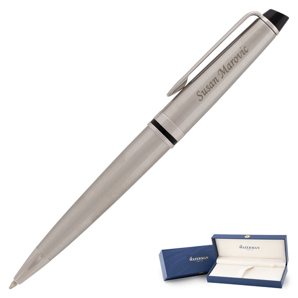 Waterman Expert Ballpoint Pen | Stainless/Chrome | Engraved