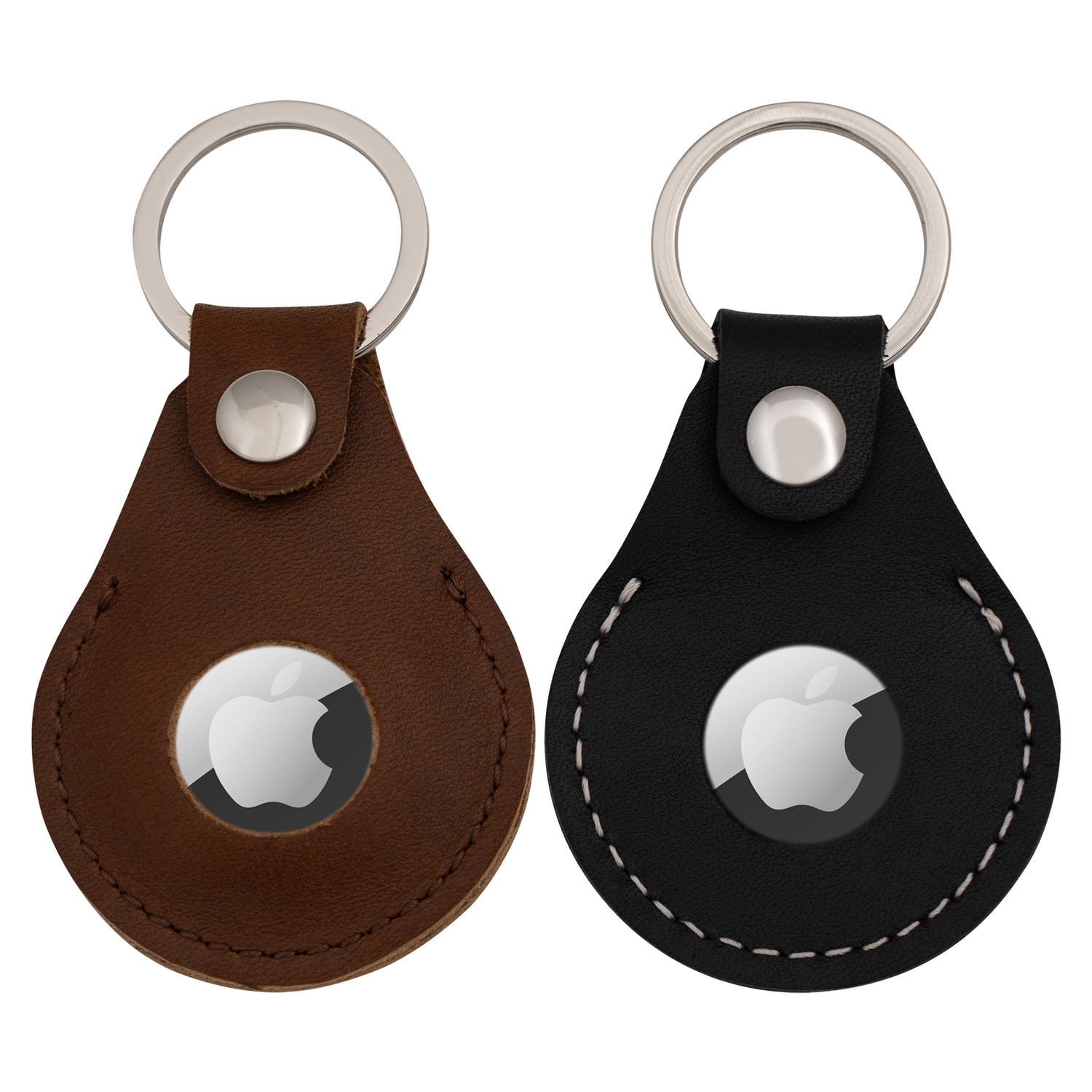 Leather AirTag Holder with Keychain
