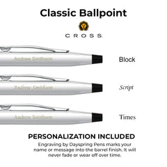 Personalized Cross Ballpoint Pen with Black Journal Gift Set 3502