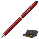 A Cross Tech3+ Pen - Translucent Red with a gift box next to it.