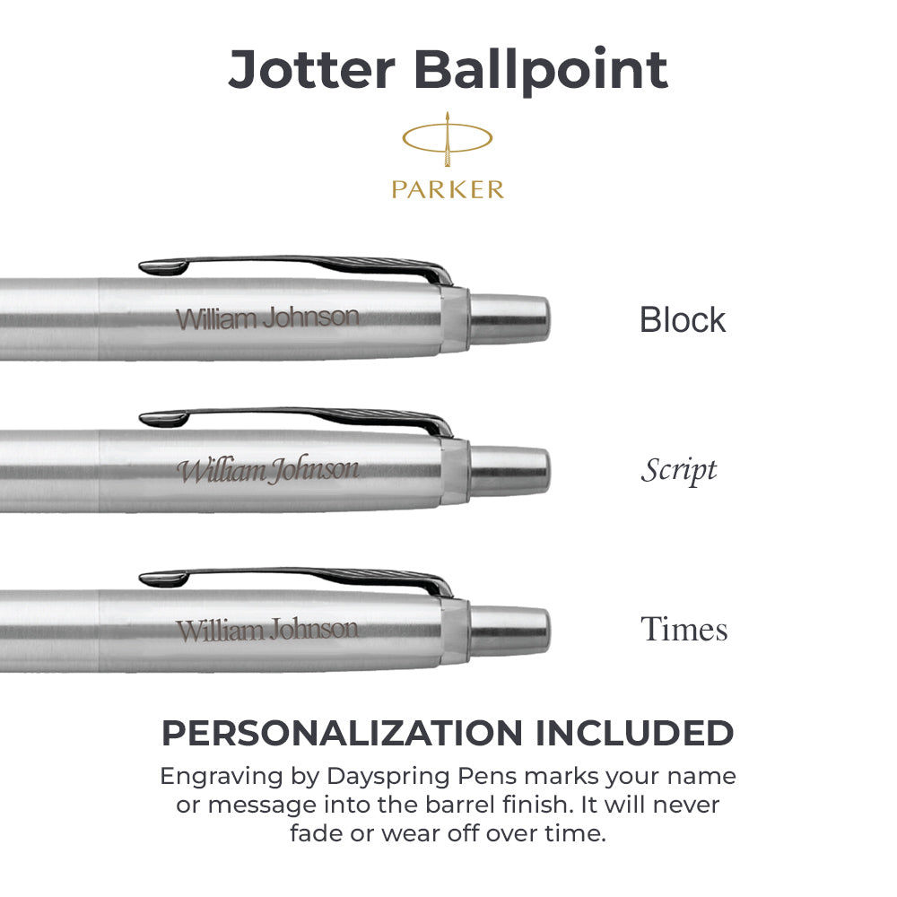 Parker Jotter Stainless Steel Chrome Colour Trim Ballpoint Pen 1953170