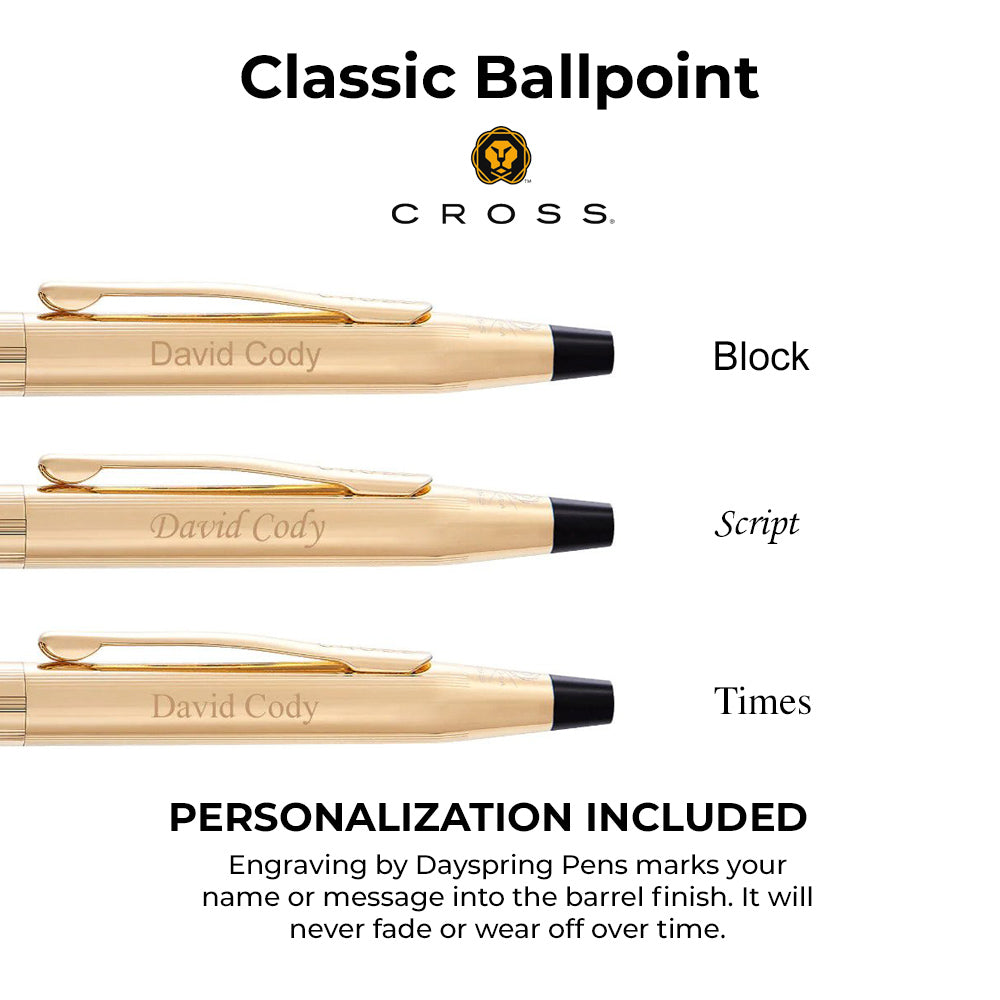 Dayspring Pens | Monroe Pen and Pencil Set. 18 Karat Gold Plated Gift Set.