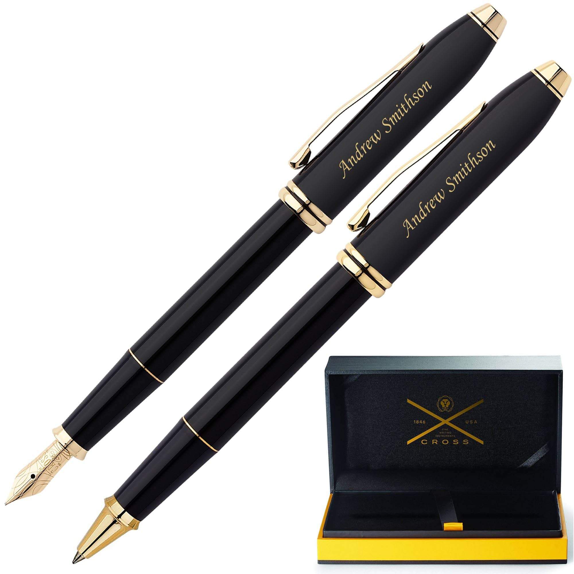 Cross Townsend Fountain Pen, Rhodium-Plated Appointments, Two-tone 18 Carat  Gold and Rhodium-Plated Fine Nib Black