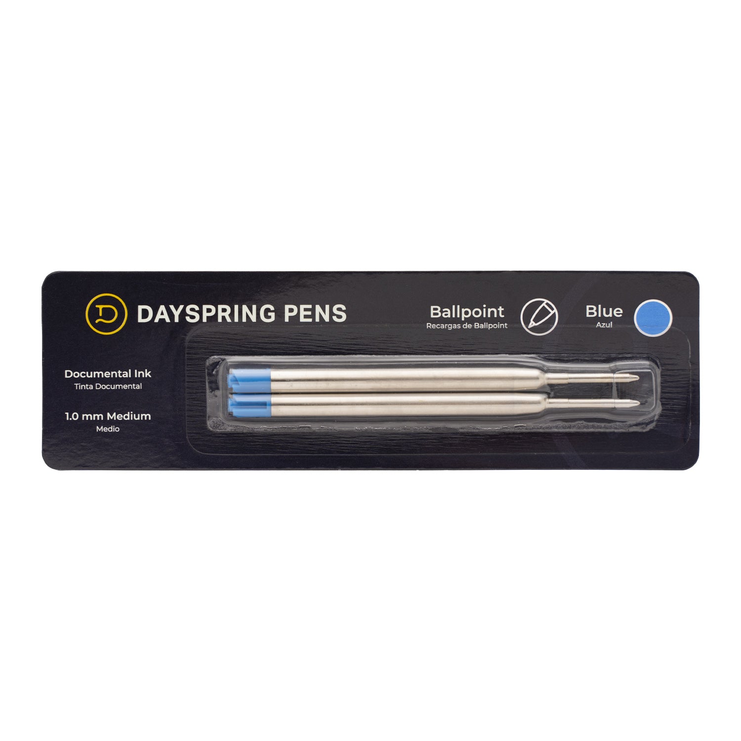 Dayspring Pens Parker Compatible Ballpoint Refills. 2 Pack Carded.