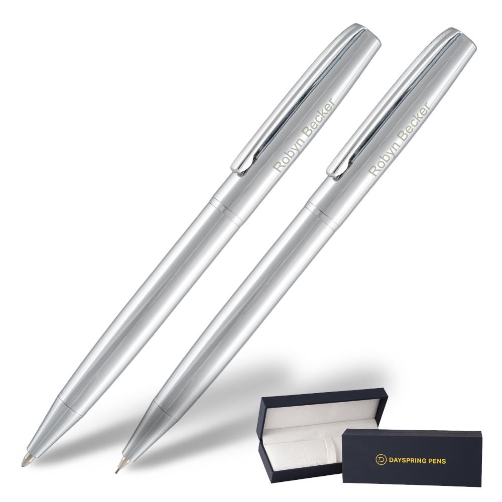 Lustrous Chrome Pen & Pencil Set: Cross Century Elegance