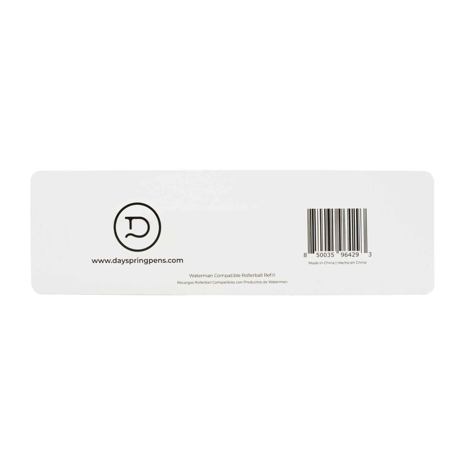 Dayspring Pens Waterman Compatible Rollerball Refill. 2 Pack Carded.