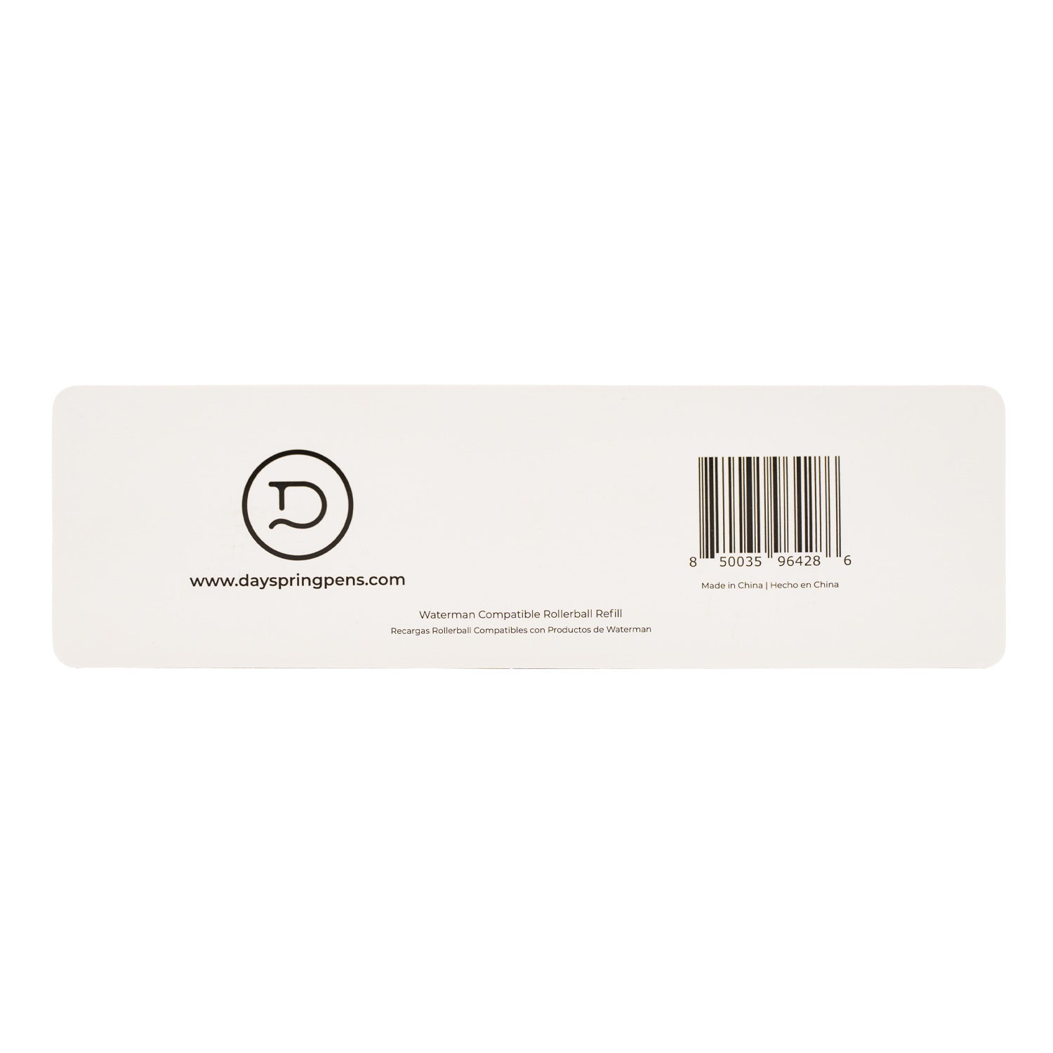 Dayspring Pens Waterman Compatible Rollerball Refill. 2 Pack Carded.