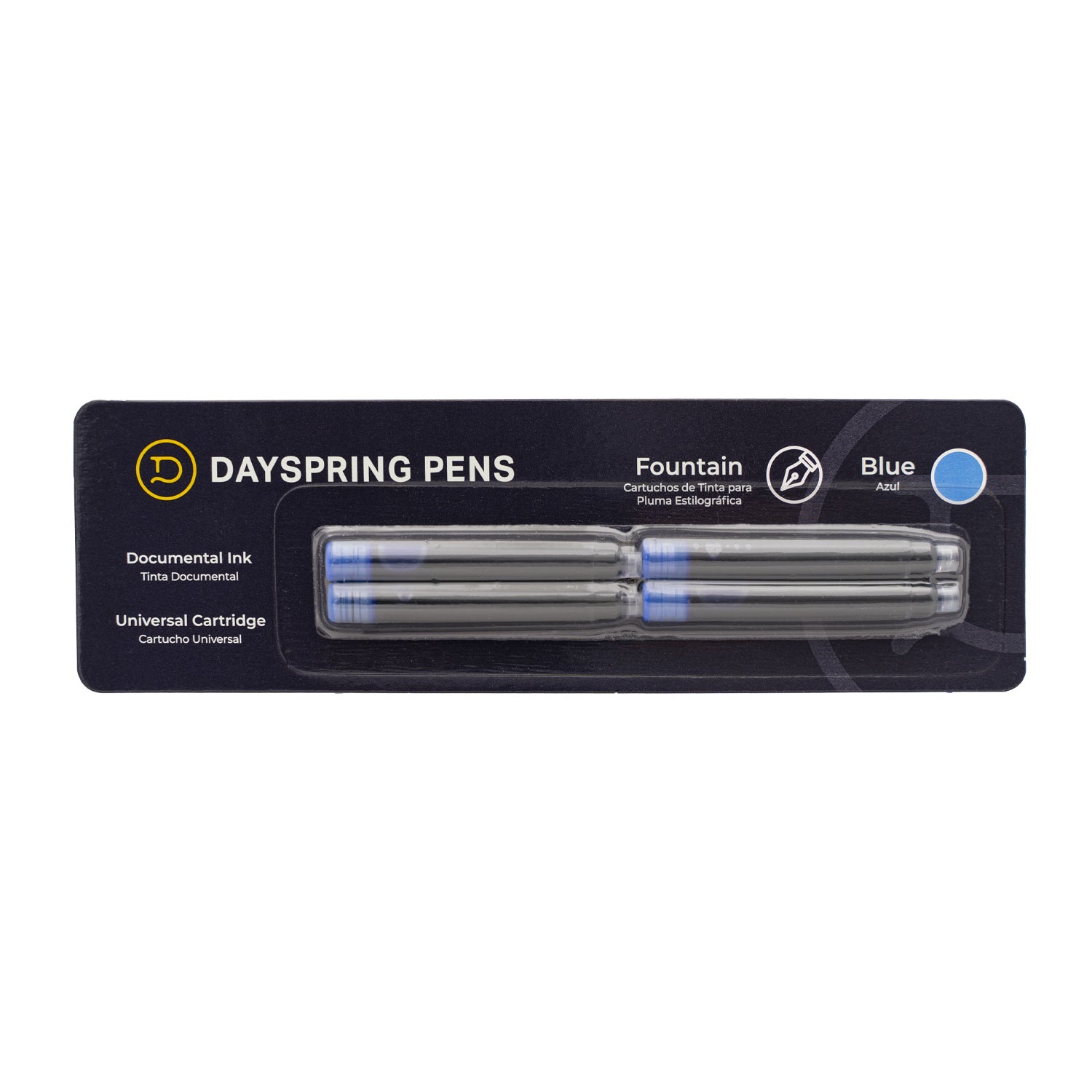 Universal Ink Cartridges | Fountain Pen | 4-Pack 4 Pack Blue Universal Ink Cartridges | Fountain Pen | 4-Pack 4 Pack Blue